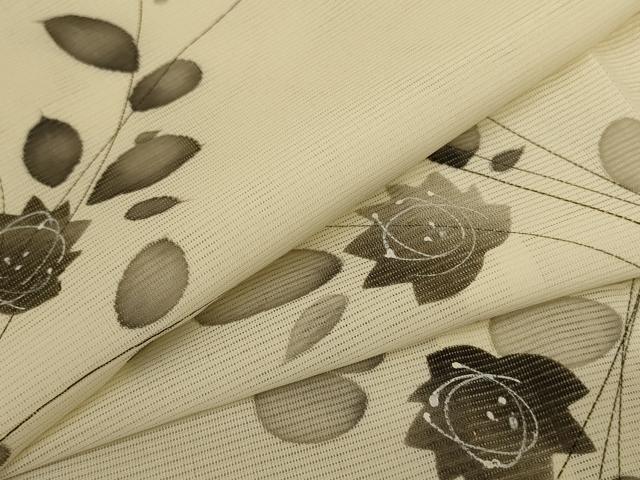 平和屋着物＊夏物　小紋　絽　手描き　草花文　正絹　逸品　AABA9395jd