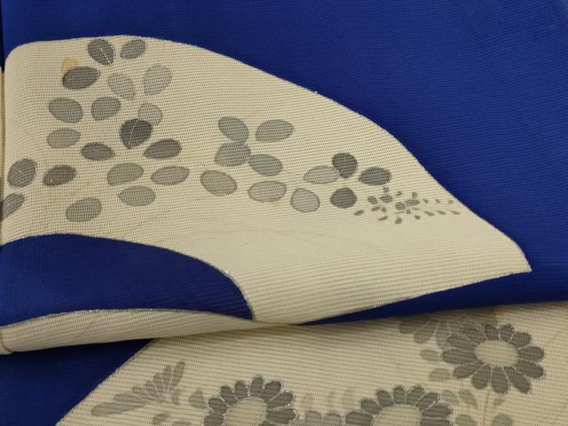 平和屋着物＊夏物 訪問着 絽 扇面花文 銀彩 正絹 逸品 AABA9401jd