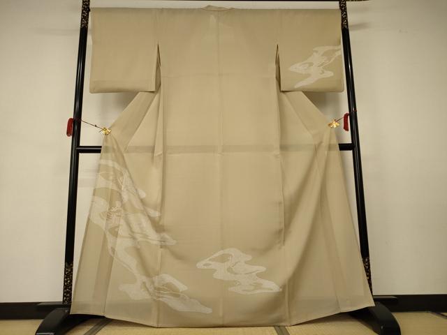 平和屋着物＊夏物　訪問着　絽　枝花文　銀彩　正絹　逸品　AABA9408jd