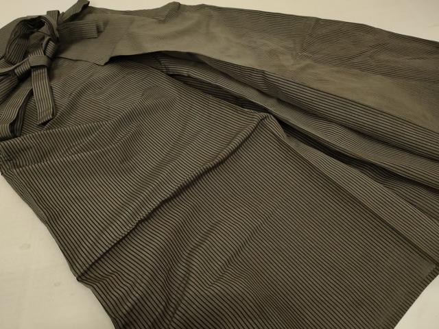 平和屋着物＊夏物　男性　馬乗り袴　縞　正絹　逸品　AABA9421jd