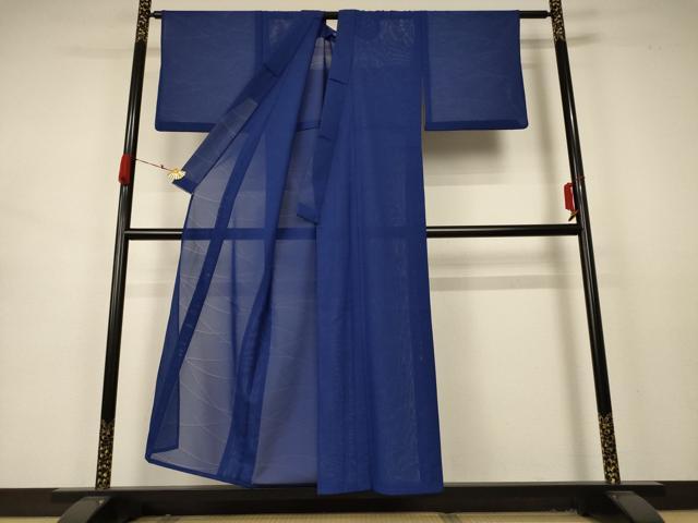 平和屋着物＊夏物　色無地　絽　芝紋紗　深縹色　洗える着物　AABA9434jd 平和屋着物＊夏物 色無地 絽 芝紋紗 深縹色 洗える着物 AABA9434jd