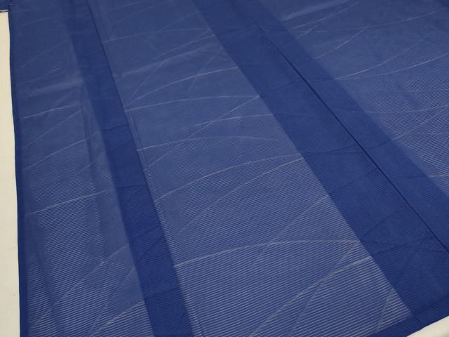 平和屋着物＊夏物 色無地 絽 芝紋紗 深縹色 洗える着物 AABA9434jd