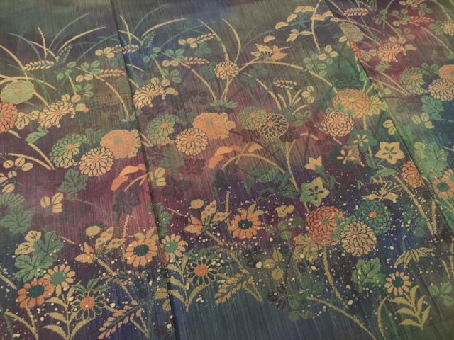 平和屋着物○紬 訪問着 草花文 やまと誂製 正絹 逸品 AABA9459ckの通販