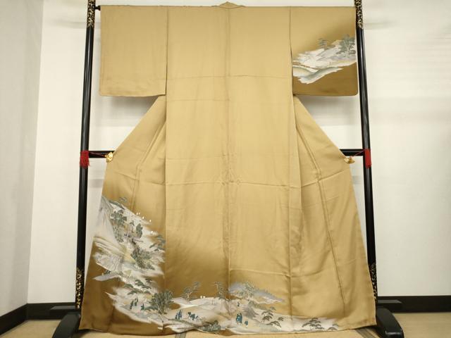 平和屋着物●訪問着　人物風景文　正絹　逸品　未使用　AABA9465ck