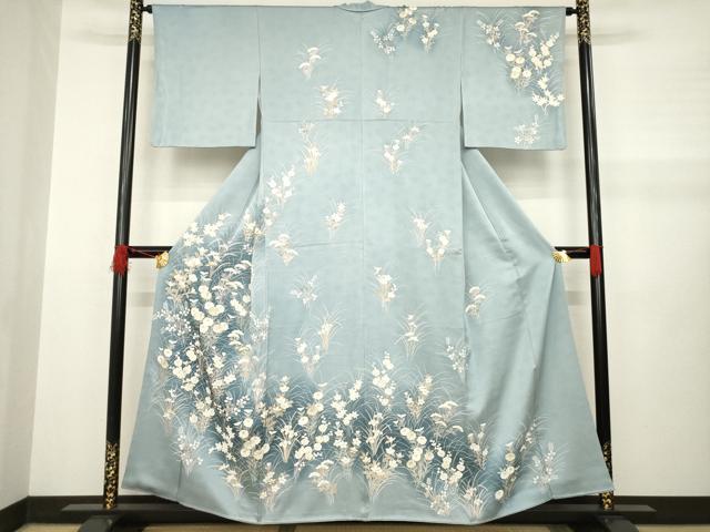 平和屋着物●訪問着　草花文　暈し染め　金彩　正絹　逸品　AABA9491ck