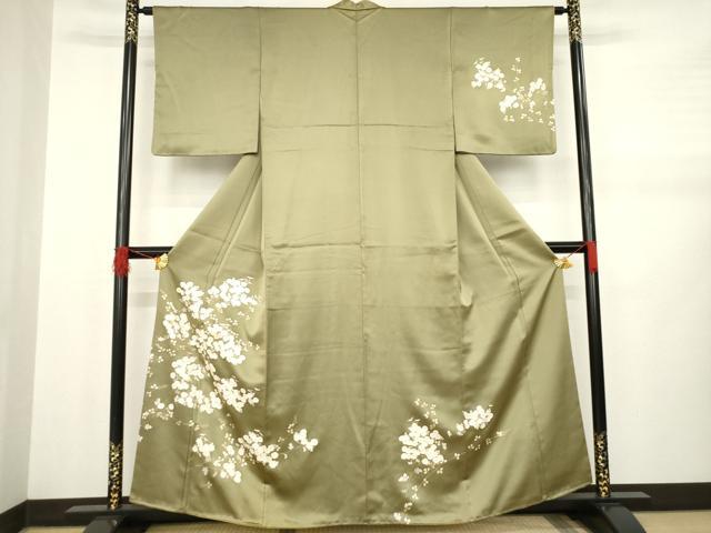 平和屋着物●訪問着　草花文　金彩　正絹　逸品　AABA9500ck