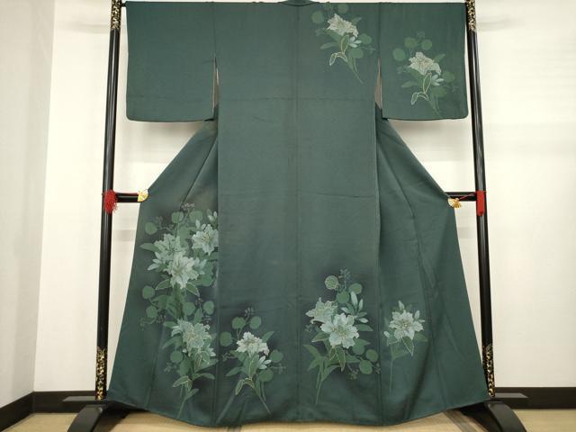 平和屋着物●訪問着　草花文　金彩　正絹　逸品　AABA9509ck