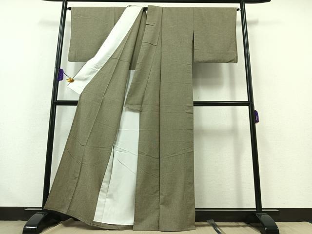 平和屋着物▽お召　単衣　横縞　正絹　逸品　AABA9522jh_2