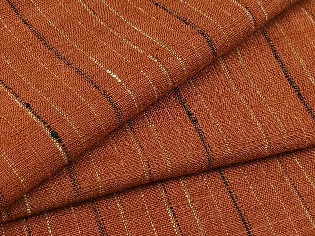 平和屋着物▽極上　紬　単衣　縞　正絹　逸品　AABC2219jh