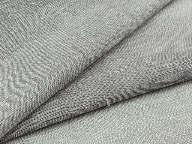 平和屋着物▽上質な紬　単衣　横段文　正絹　逸品　AABA9537jh