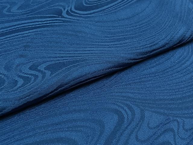 平和屋着物▽男性 色紋付 単衣 流水地紋 瑠璃色 正絹 逸品 AABA9547jh 