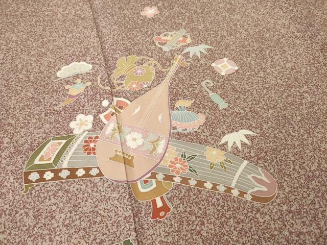 平和屋着物●訪問着　楽器文　正絹　逸品　AABA9774ck 平和屋着物○訪問着 楽器文 正絹 逸品 AABA9774ck