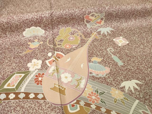 平和屋着物○訪問着 楽器文 正絹 逸品 AABA9774ck