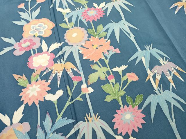 平和屋着物○本加賀友禅作家 野崎徳勝 訪問着 笹竹草花文