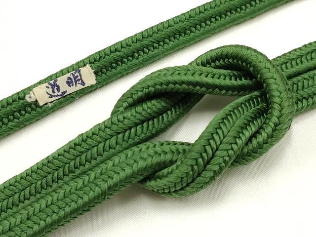 平和屋着物●極上　有職組紐道明　帯締め　冠組　深緑色　宮内庁御用　国立博物館御用　東京芸術大学御用　逸品　AABA9921ay