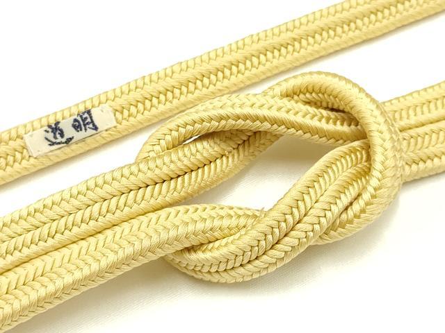 平和屋着物●極上　有職組紐道明　帯締め　冠組　淡黄色　宮内庁御用　国立博物館御用　東京芸術大学御用　逸品　AABA9946ay
