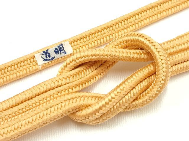 平和屋着物●極上　有職組紐道明　帯締め　冠組　黄茶色　宮内庁御用　国立博物館御用　東京芸術大学御用　逸品　AABA9955ay