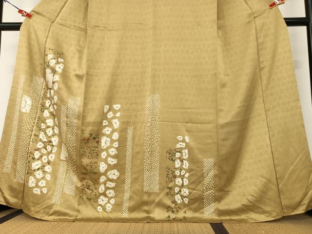 平和屋着物○訪問着 駒刺繍 蔦の葉文 暈し染め 金彩