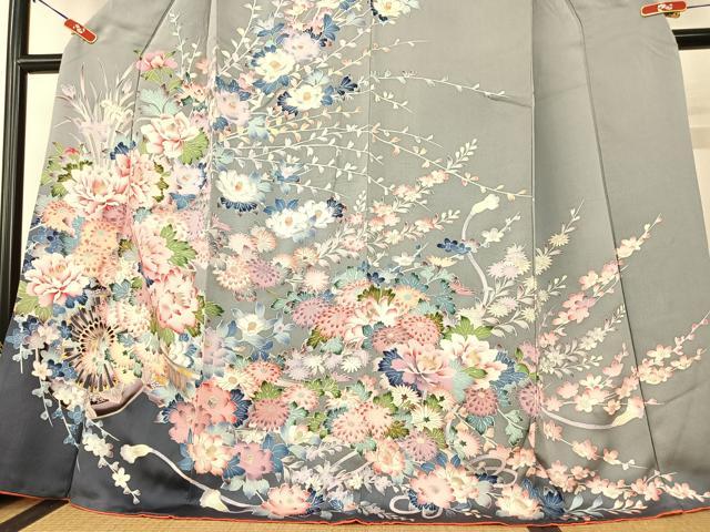 平和屋着物●訪問着　友禅　花車文　暈し染め　金彩　正絹　逸品　AABB0051zg 平和屋着物○訪問着 友禅 花車文 暈し染め 金彩 正絹 逸品 AABB0051zg