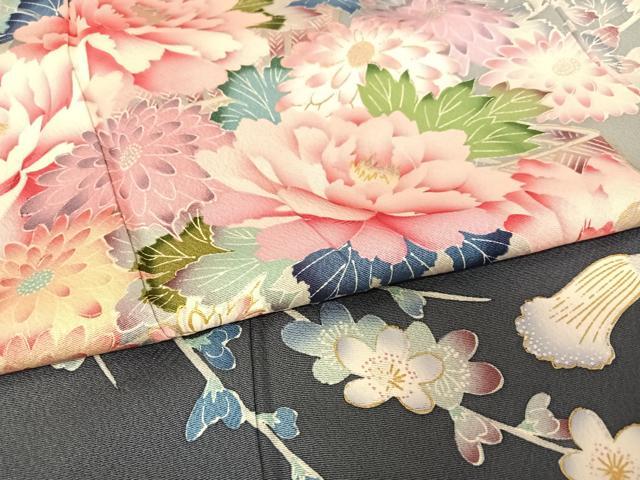 平和屋着物○訪問着 友禅 花車文 暈し染め 金彩 正絹 逸品 AABB0051zg