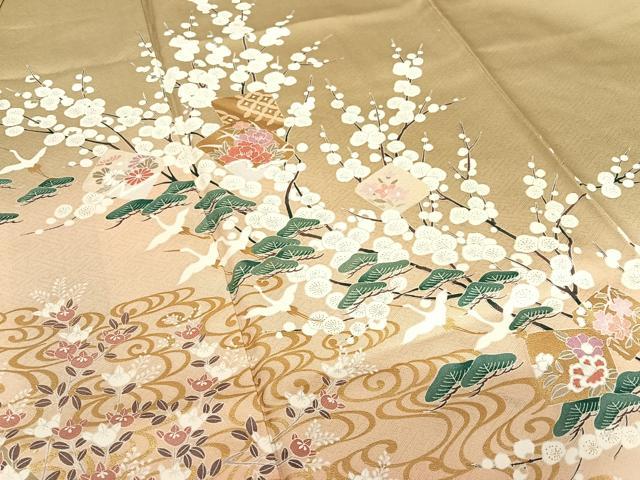 平和屋着物＊夏物 小紋 絽 草花文 正絹 逸品 AABB2587jd