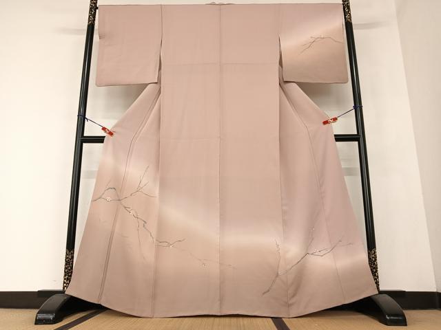 平和屋着物●訪問着　手描き　枝花文　暈し染め　正絹　逸品　AABB0060zg