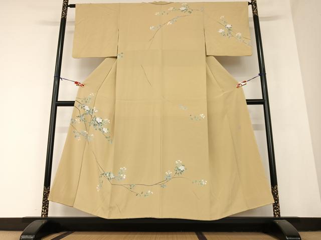 平和屋着物○訪問着 友禅 作家物 峰山 枝花に休み鳥 正絹