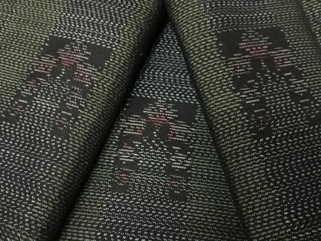 平和屋着物●本場大島紬　短冊花文　正絹　逸品　AABB0125zg