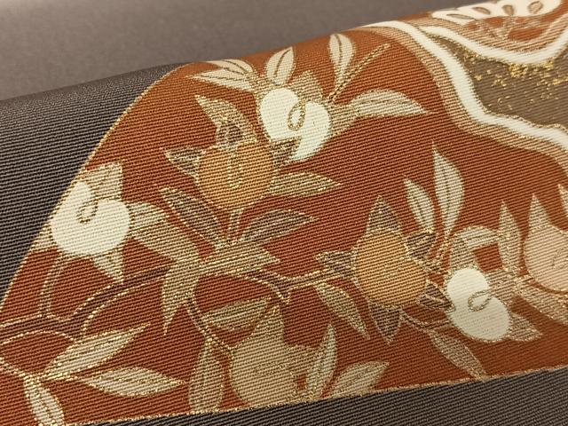 平和屋着物○訪問着 駒刺繍 扇面花文 金彩 三越扱い 正絹 逸品 AABC3267ck