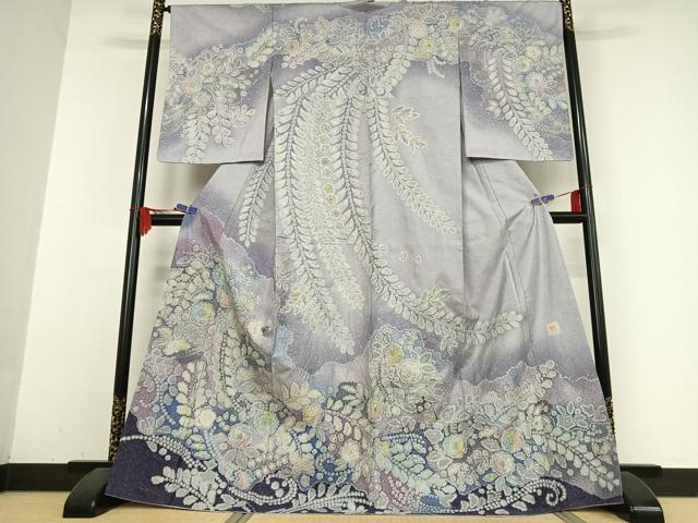 平和屋着物●本場染大島紬　訪問着　作家物　辻が花　暈し染め　金彩　正絹　逸品　AABB0201zg