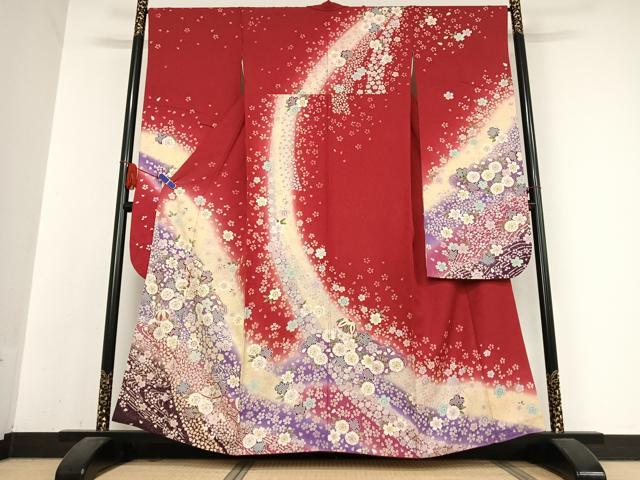 平和屋着物●豪華振袖　花毬文　暈し染め　金通し地　正絹　逸品　AABB0255zg