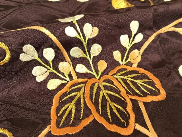 平和屋着物●訪問着　刺繍　桐　金糸　正絹　逸品　AABB0271zg 平和屋着物○訪問着 刺繍 桐 金糸 正絹 逸品 AABB0271zg