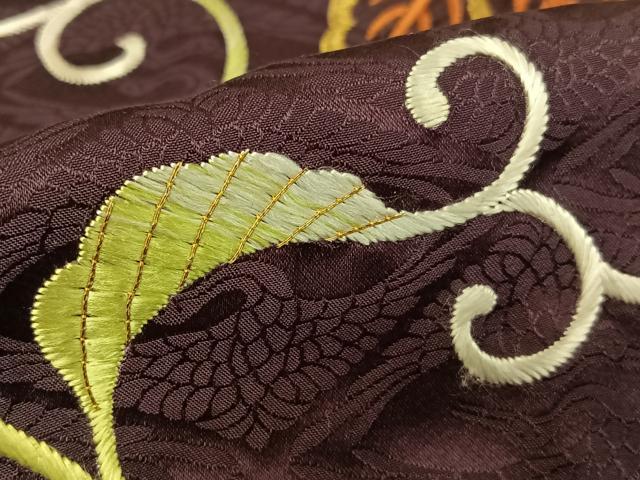 平和屋着物○訪問着 刺繍 桐 金糸 正絹 逸品 AABB0271zg