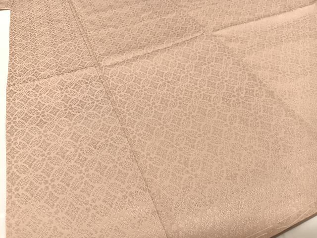 平和屋着物●お召　色無地　花七宝地紋　ときがら茶色　正絹　逸品　未使用　AABB0340zg 平和屋着物○お召 色無地 花七宝地紋 ときがら茶色 正絹 逸品 未