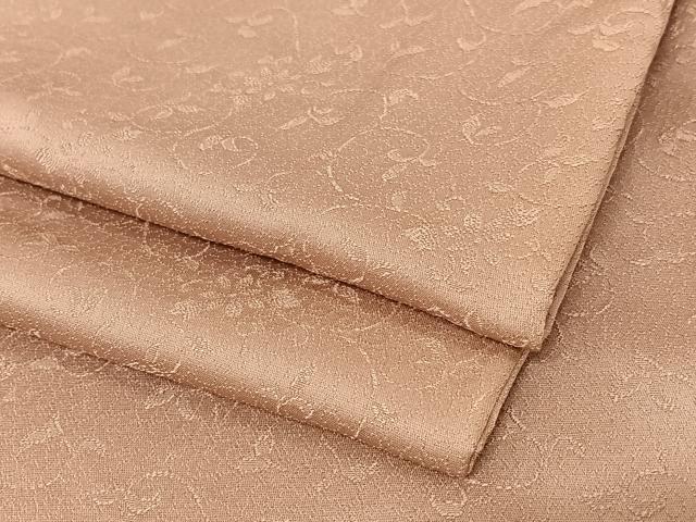 平和屋着物●上質な色無地　花唐草地紋　蘇芳香色　正絹　逸品　AABB0346zg