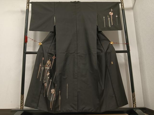 平和屋着物●金彩友禅　卓越技能者・名工・和田光正　訪問着　簪　金銀彩　正絹　逸品　AABB0377ph