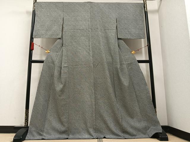 平和屋着物●大変加工の良い小紋　総絞り　黒地　正絹　逸品　AABB0388ph 平和屋着物○大変加工の良い小紋 総絞り 黒地 正絹 逸品 AABB0388ph