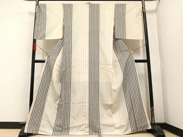 平和屋着物●本塩沢　間道　正絹　逸品　未使用　AABB0389ph 平和屋着物○本塩沢 間道 正絹 逸品 未使用 AABB0389ph