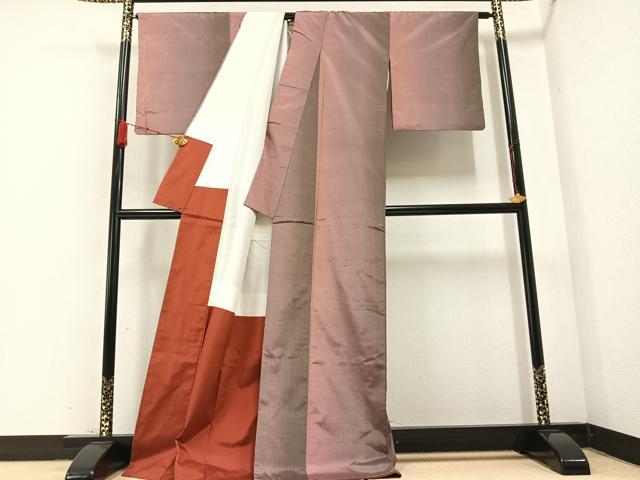 平和屋着物●上質な紬　間道　正絹　逸品　AABB0406ph