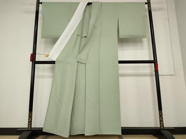 平和屋着物＊夏物 色無地 絽 山葵色 正絹 逸品 AABB0487stの通販はau