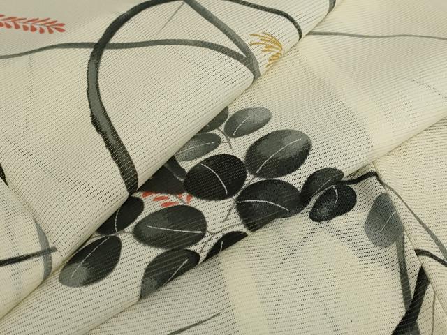 平和屋着物＊夏物　小紋　絽　草花文　洗える着物　AABB0494st