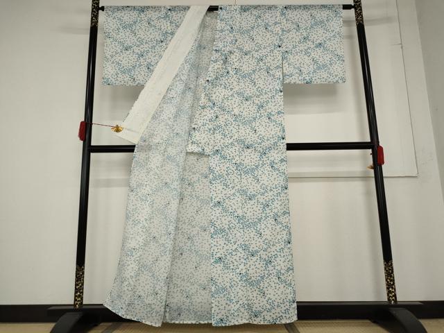 平和屋着物＊夏物 小紋 絽 蔦の葉文様 洗える着物 AABB0495st