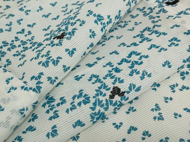 平和屋着物＊夏物　小紋　絽　蔦の葉文様　洗える着物　AABB0495st