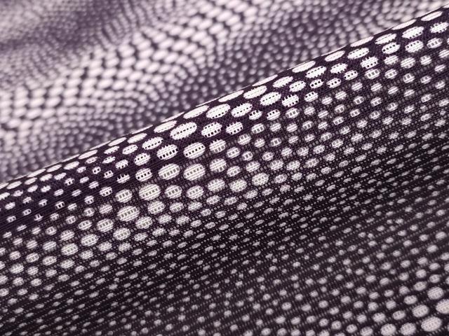 極美品 黒 花 日本製 洗える夏着物 小紋 セオα 浴衣 反物 花万華鏡 (黒地×ブルー) 洗える ゆかた 夏きもの 月華