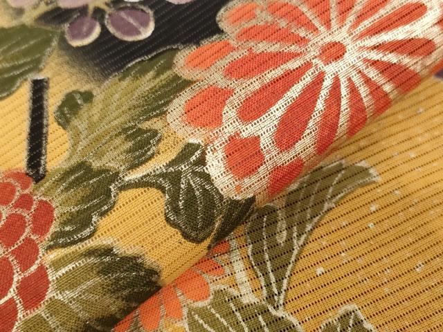 平和屋着物＊夏物 黒留袖 絽 草花文 金彩 洗える着物 AABB0508st