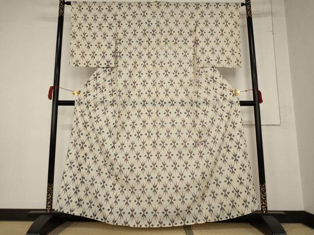 平和屋着物＊夏物　小紋　絽　舞花文　正絹　逸品　AABB0515st_1