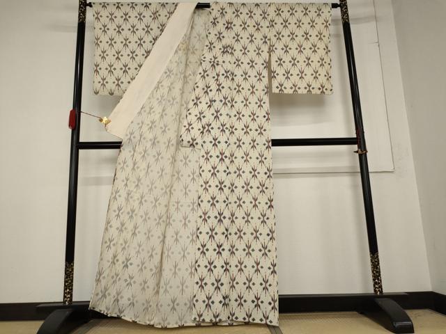 平和屋着物＊夏物　小紋　絽　舞花文　正絹　逸品　AABB0515st 平和屋着物＊夏物 小紋 絽 舞花文 正絹 逸品 AABB0515st