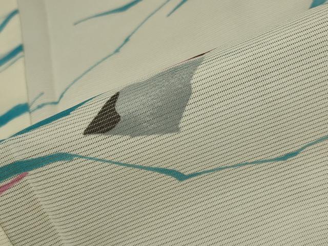 平和屋着物＊夏物　小紋　絽　幾何学文様　洗える着物　AABB0526st_5