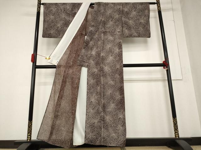平和屋着物＊夏物　小紋　絽　菊　洗える着物　AABB0527st_2