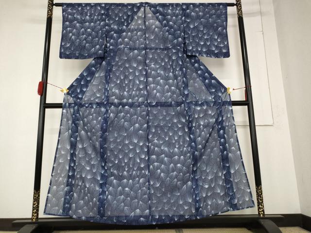 平和屋着物＊夏物　小紋　絽　松葉　洗える着物　AABB0528st_1